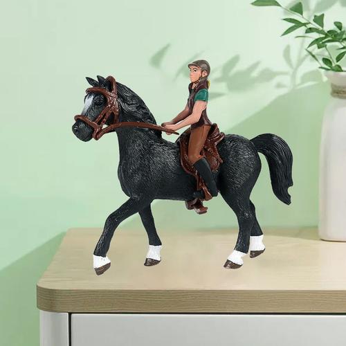 Figurines D'Animaux De Collection, Modèle De Compétition, Figurines Artisanales, Cheval De Ferme Avec Cavalier, Pour Les Tout-Petits