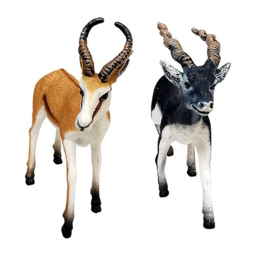 Figurines De Cerf En Pvc, 2 Pièces, Modèle D'Apprentissage Miniature, Antilope Springbok, Cadeau De Noël, Jouet Préscolaire, Décoration Pour Enfants En Bas Âge