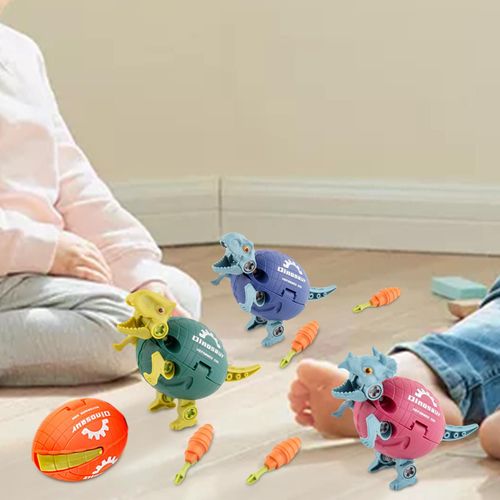 Combinaison D'¿Ufs De Dinosaure Avec Tournevis, Bricolage, 4 Pièces, Cadeau D'Anniversaire, Pour Enfants De 3, 4, 5 Ans, Modèle Montessori Créatif