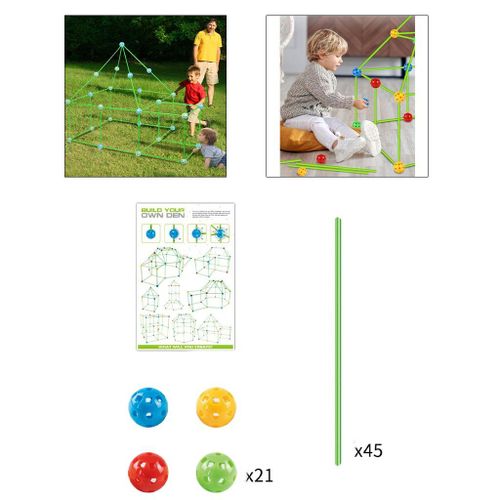 Kit De Construction De Fort À Monter Soi-Même, Pour Garçons Et Filles, Château, Tunnel, Tipi, 66 Pièces, 5 Ans