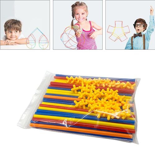 Blocs De Pailles Pour Enfants, Jouets De Construction, Jeu De Réflexion Spatiale, Jouet Éducatif, 100 Pièces