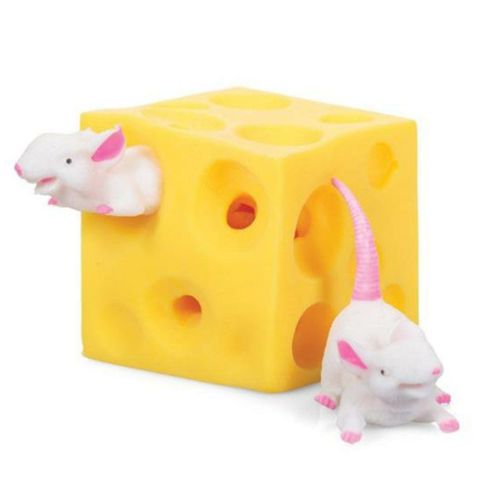 Jouet Paresseux Avec Souris Et Fromage, Cache Et Recherche, Anti-Stress, Figurines Écrasables, Bloc Anti-Stress