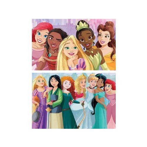Coffret 2 Puzzles Enfant 100 Pieces - Princesse Pocahontas Raiponce Vaiana Ariel Belle - Pour Disney