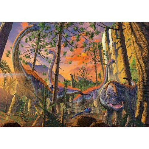 Puzzle Dinosaures : Famille Brachiosaure - 500 Pieces - Brachiosaurus - Collection Dino Animaux Préhistoriques