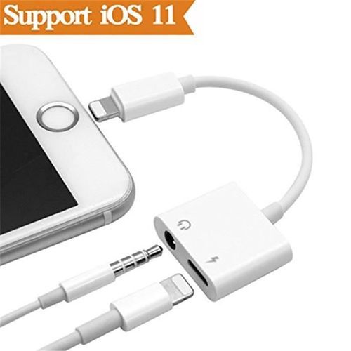2 En 1 Lightning Adaptateur Chargeur Pour Iphone X, Iphone 8/ 8 Plus.Iphone 7 / 7 Plus. Adapter Casque De Musique Vers 3,5 Mm Casque