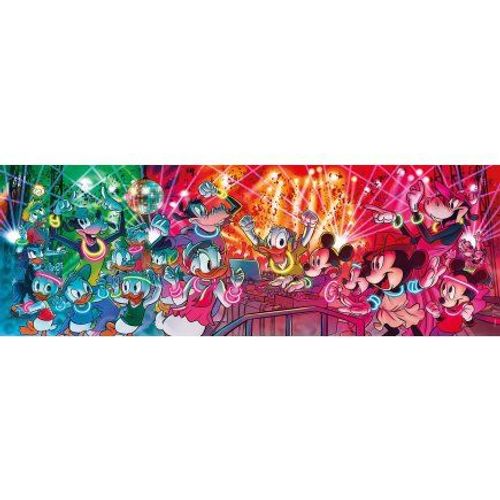 Puzzle Panorama 1000 Pieces Mickey Et Minnie Donald Riri Fifi Loulou Soirée Disco - Collection Disney