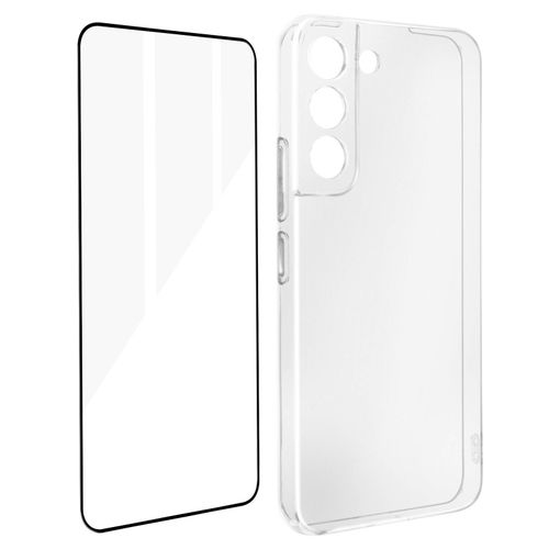 Coque Samsung Galaxy S22 Plus Silicone Souple Film Verre Trempé 9h Transparent