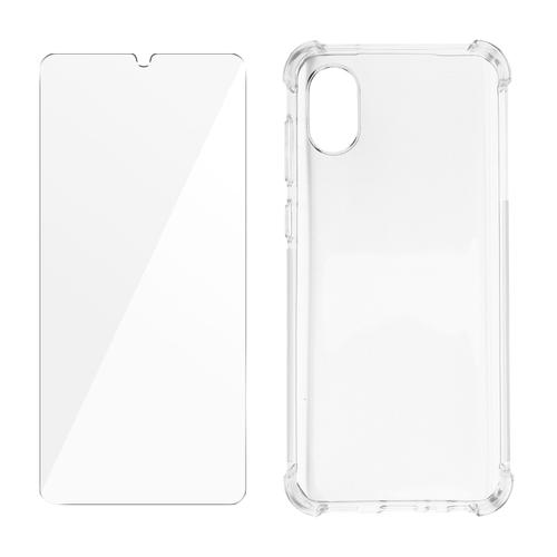 Pack Protection Samsung Galaxy A03 Core Coque + Verre Trempé Transparent