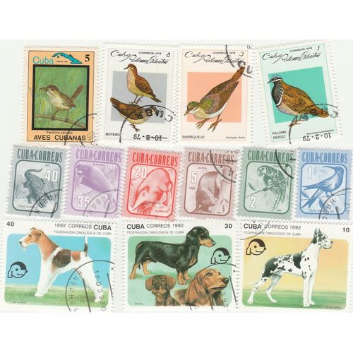 13 Timbres Oblitérés De Cuba - Animaux