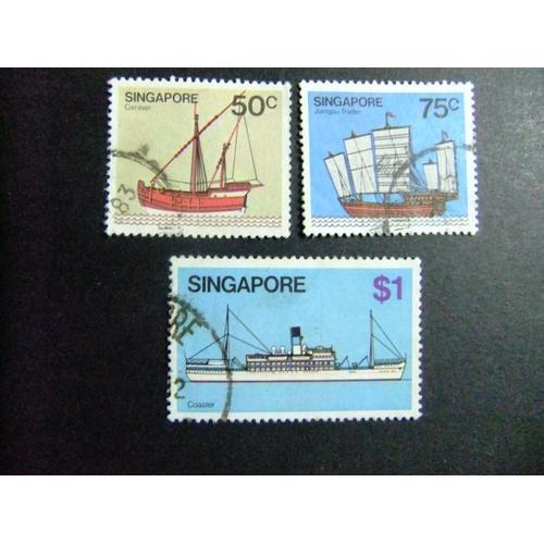 51 Singapour Singapour 1980 / Vieux Bateaux (Voiliers) / Yvert 341-343 Fu