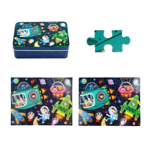 Puzzle En Bois 100 Pièces, Jouets Éducatifs Pour Enfants, Dessins Animés D'Animaux, Cadeau De Noël Pour Bébés, Avec Boîte En Fer, Nouvelle Collection