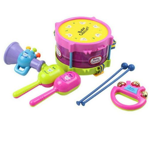 Ensemble De Jouets Musicaux En Rouleau, 5 Pièces/Ensemble, Instruments De Musique, Kits De Bandes, Jouet Éducatif Précoce Pour Enfants, Cadeau Pour Bébé, Saisir La Cloche À Main