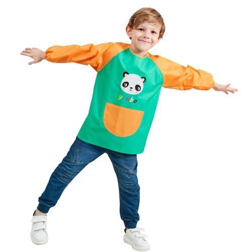 Tablier Multifonction Pratique Et Confortable Pour Enfants, Panda De Dessin Animé, Imperméable, Vêtements D'Alimentation, Smock Saliva Rot