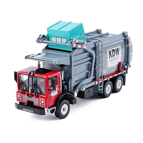 1/24 Alliage Moulé Sous Pression Transporteur Camion À Ordures Modèle Éducatif Enfants Jouet Cadeau