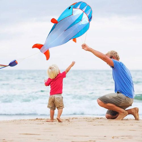 Cerf-Volant Géant En Forme De Baleine 3d Pour Enfants, Jouets De Sports De Plein Air, Sans Cadre, Avec Ligne De 30m
