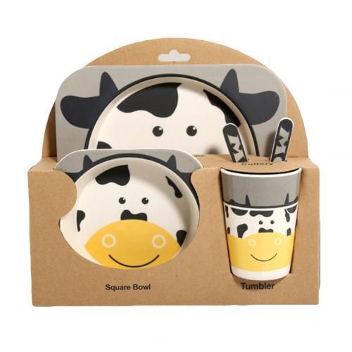 Bol, Tasse, Cuillère, Assiette, Fourchette, Vaisselle Pour Nouveau-Né, Mignon, Pratique, Créatif, Animal, Chat, Durable, 5 Pièces/Ensemble