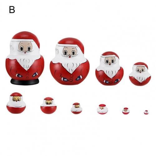 Ensemble De Jouets Matryoshka, Poupée Du Père Noël, Peinte À La Main, Pour Stocker Des Bonbons, 10 Pièces