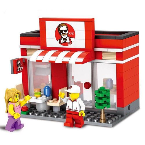 Jouets Pour Enfants, Blocs De Construction De Figurines, Mini Vue De Rue, Magasin De Pâtisserie, Jouet D'Assemblage Amusant, Cadeau Pour Bébé