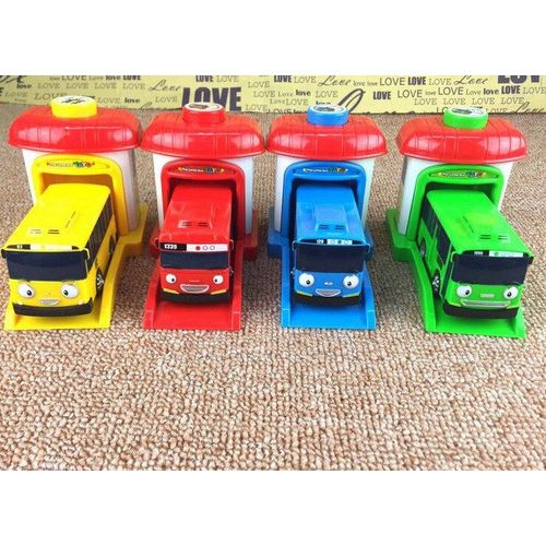 [Drôle] Modèle À 4 Échelles Tayo Le Petit Bus Pour Enfants, Bus Miniature Bébé Oyuncak Garage Tayo, Véhicule De Voiture À Impact D'Éjection