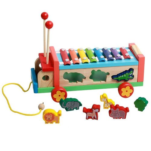 Jouet Éducatif En Bois Pour Enfants, Instrument Musical Avec Des Animaux De Dessin Animé, Jeu De Piano, Cadeau