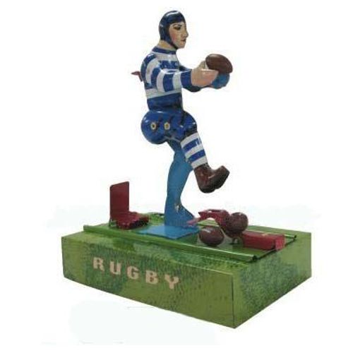 Jouet À Remonter Pour Adulte, Collection Rétro, Métal, Étain, Rugby, Football, Sportsman, Horloge, Figurines, Modèle, Jouet Vintage
