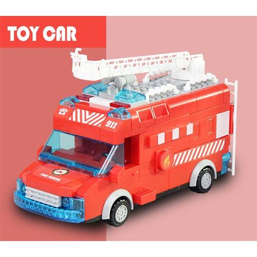 Ensemble De Construction De Camion De Pompiers Et D'Ambulance De Police, Jouet Éducatif Pour Enfants, Cadeau Pour Bébé