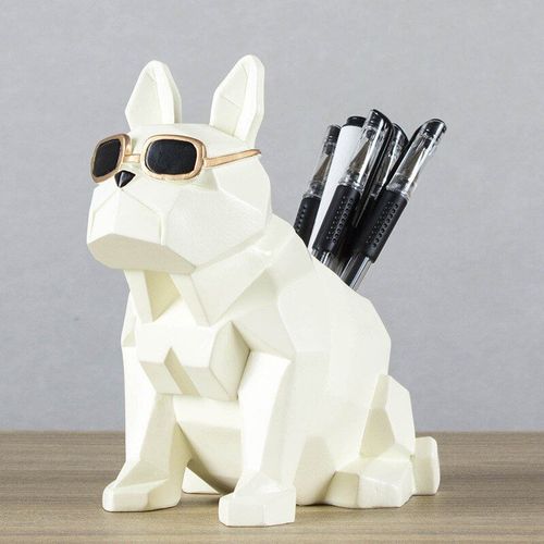 Porte-Stylo Bouledogue En Céramique, Artisanat Européen, Boîte De Rangement, Décoration De La Maison, Modèle D'Ornements, Conteneur De Stylo Créatif Mignon Pour Chien