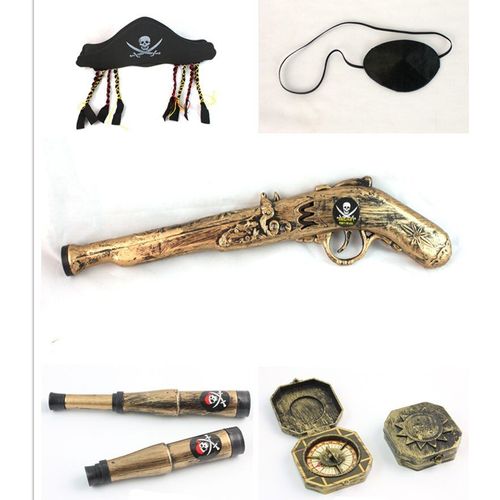 Jouets Cosplay D'Halloween, 5 Pièces, Boussole De Pirate, Binoculaire, Ensemble De Chapeaux, Costume De Fête, Cadeau Pour Enfants