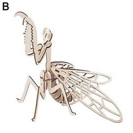 Jouet Puzzle 3d Pour Garçons Et Filles, 1 Ensemble, Résolution De Problèmes Pratiques, Mante De Prière En Bois, Papillon Abeille, Puzzle 3d