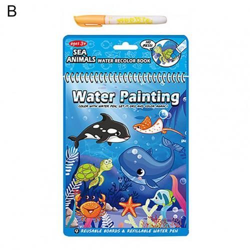 Livre De Dessin À L'Eau Réutilisable Pour Enfants, Livre De Peinture Magique À Couleurs Changeantes Avec Animaux