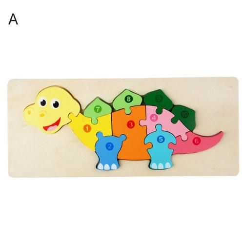 Puzzle En Bois Pour Enfants, Jouet Éducatif En Forme D'Animaux, Dinosaure, Girafe