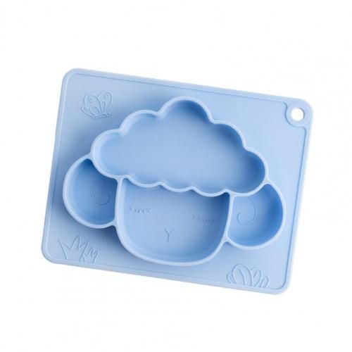 Adorable Assiette En Silicone En Forme De Mouton Pour Bébé, De Qualité Alimentaire, Avec Grille Individuelle, Pour Enfant En Bas Âge