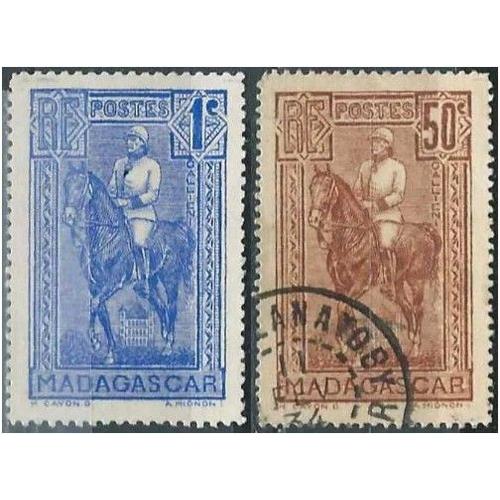 Madagascar, Colonie Française 1931, Beaux Timbres Yvert 183 Et 184, Général Galliéni, Neuf* / Obli. -
