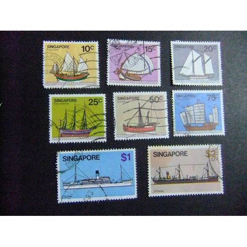 51 Singapour Singapour 1980 / Vieux Navires (Voiliers) / Yvert 336a -339 + 341-344 Fu