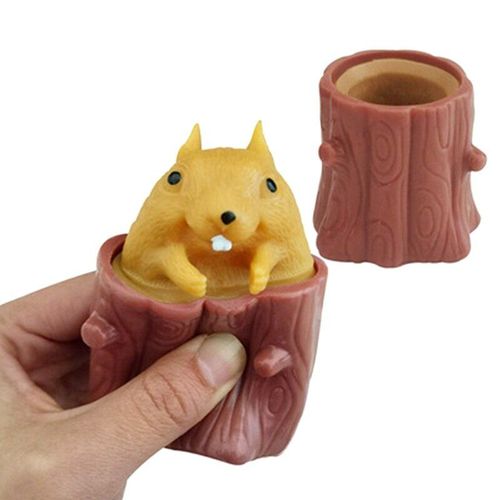 Tasse D'Écureuil À Presser Anti-Stress, Jouet De Décompression Pour Enfants Et Adultes