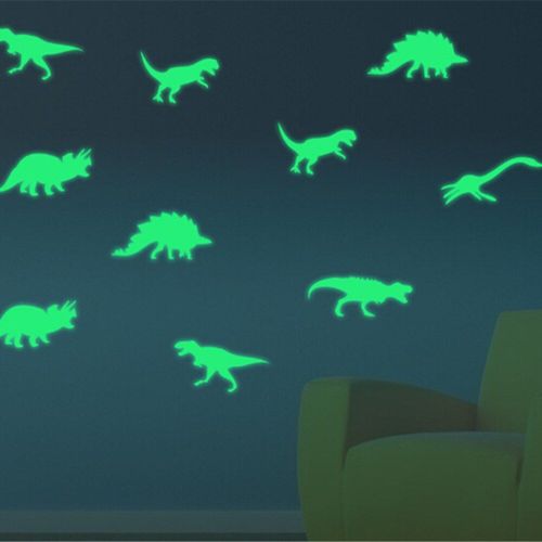 Autocollants Fluorescents De Décoration Pour La Maison, 9 Pièces, Stickers Muraux De Dinosaures Qui Brillent Dans La Nuit