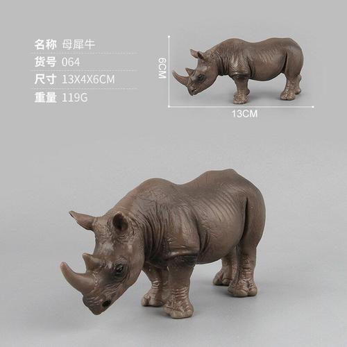 Figurines De Collection De Rhinocéros En Plastique, Jouets Éducatifs, Modèles D'Animaux Sauvages