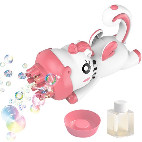 Machine À Bulles Automatique À 10 Trous Avec Ventilateur, Dessin Animé, Tigre, Animaux, Pistolets À Bulles D'Eau, Jouets D'Extérieur, Cadeau Pour Enfants