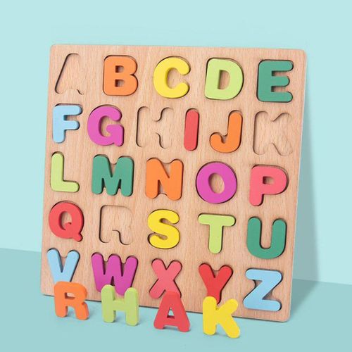 Puzzle De L'Alphabet En Bois Pour Les Tout-Petits, En Majuscules, Pour Abc