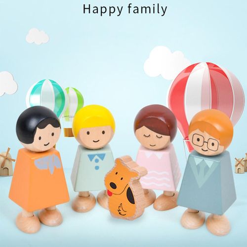 Ensemble De 5 Blocs De Construction De Personnages, Jouets Famille De Cognition, Cadeaux D'Enfance