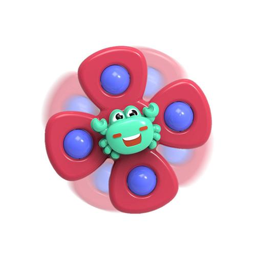 Toupie À Main 3 En 1 Pour Enfants, Avec Ventouse, Jouet De Bain, Dessin Animé, Crabe, Tortue, Fidget Spinner, Pour Bébé