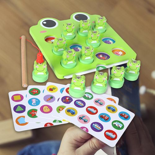 Jeu De Pêche À La Grenouille En Bois Magnétique Montessori, Léger Et Amusant, Pour Garçons Et Filles, Super Cadeau, Apprentissage Précoce, Portable Et Fluide