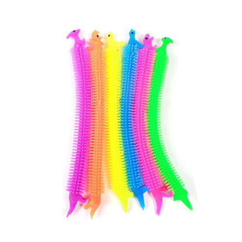 Corde Tpr Extensible De Nouilles De Ver 6 Pièces, Jouets Anti-Stress, Ficelle Fidget Autisme Vent Jouets Sensoriels, Dinosaure Coloré Alpaga