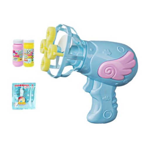 Pistolet À Bulles Électrique Pour Enfants, Machine Automatique À Bulles De Savon En Forme D'Ange Rose Et Bleu, Jouet D'Été