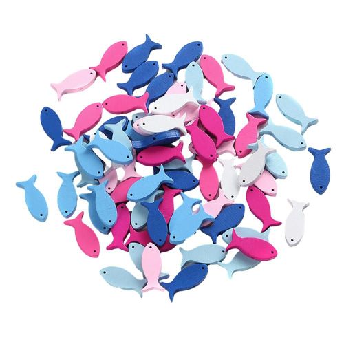 Pendentif En Bois En Forme De Poisson, 50 Pièces, Pour Bricolage, Projets Artistiques Et Artisanaux, Sacs De Fabrication De Bijoux, Jouets Pour Enfants, Décors De Scrapbooking