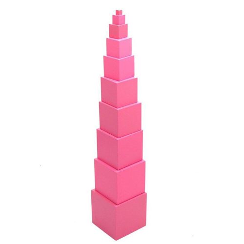 Tour Rose Montessori Pour Bébé, Jouet En Bois, Blocs De Construction Pour L'Apprentissage Sensoriel Des Maths, Développement De L'Intelligence Précoce + Jouet