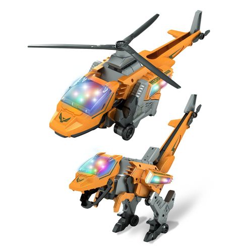 Jouets De Dinosaure Transformables Avec Musique Légère Led, 2 Modes, Véhicule Dino Électrique, Avion Armé