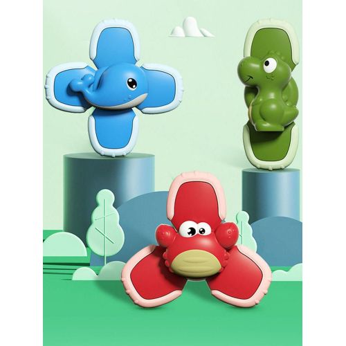 Toupie À Ventouse Pour Bébé, Jouet Sensoriel Anti-Stress, Animal Mignon De Bain, Spinner À Main Pour Enfants Et Adultes, Nouveau