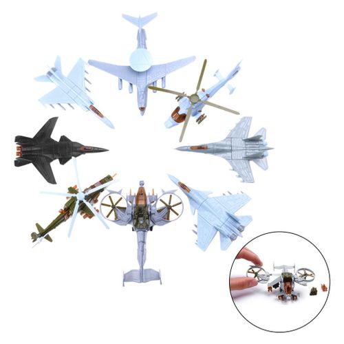 Ensemble Avion De Chasse En Plastique Pour Enfants, 8 Pièces/Ensemble, Bricolage, Exposition De Modèle De Collection, Jouet D'Avion De Chasse Pour Enfants