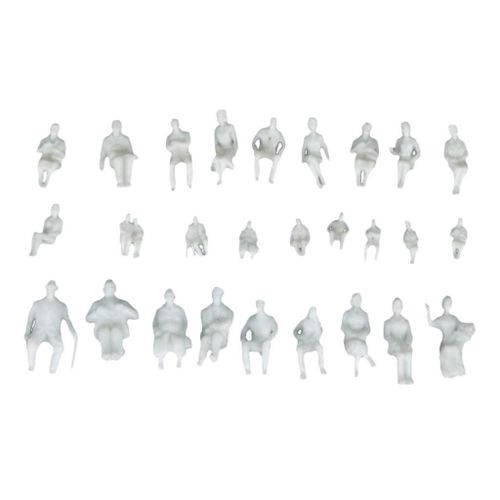 Mini Figurines Non Peintes Pour Personne Assise, Train, Aménagement De Rue, Pour Maison De Poupée, 1/50